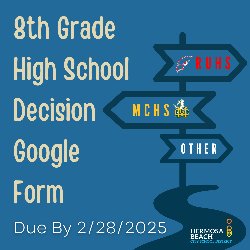 8th Grade High School Decision Google Form - Due By 2/28/2025